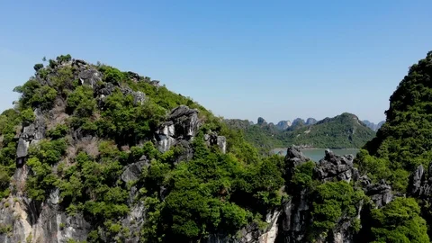 Fading mountains halong bay 4K Stock Footage