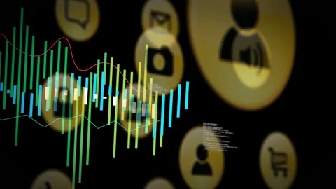 On fading in, multicolored equalizer bars moving center, fluctuating, Stock Footage 332746954