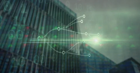 Fading node appearing starting lines branching facade sweeping light visualizing 스톡 동영상 310324419