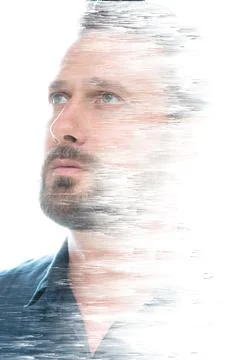 Fading portrait of a man Stock Photos