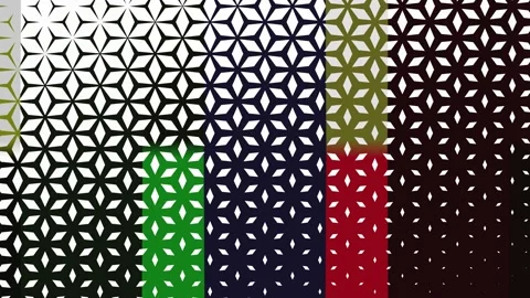 Fading Shapes Over Color Bars Background Loop Video stock 132892619