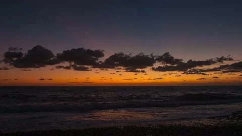 Fading Sunlight Over The Sea Time-Lapse Stock Footage 169694279