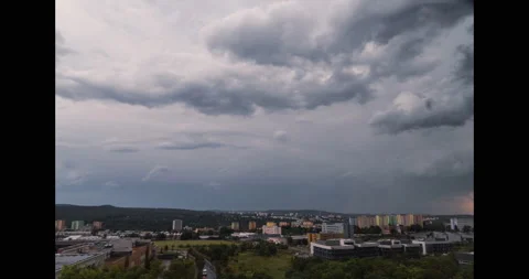 Fading thunderstorm on rainy day Stock Footage 197710379