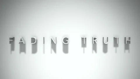 Fading truth 3D title animation white text on a white background 動画素材 299822393