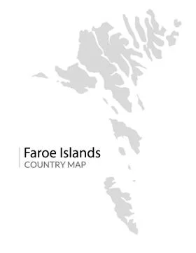 Faeroe islands vector map illustration. Faroe island country travel isolated Stock Illustration