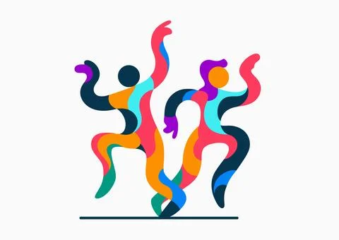 Faery and expressive dance rock-n-roll. Graphic illustration Stock Illustration