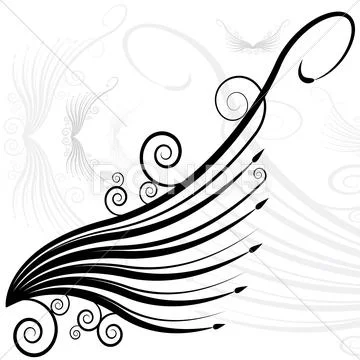 Faery swirl wing Stock Illustration