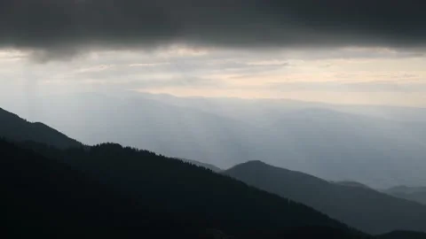 Fagaras Mountains cloudscape scenery in late summer Video stock 159810895