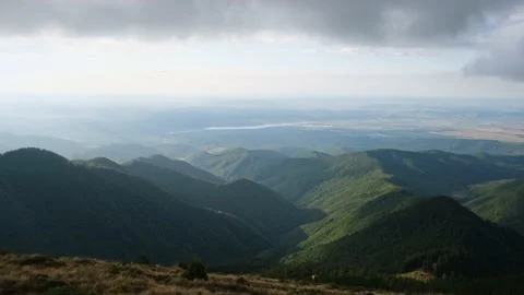 Fagaras Mountains cloudscape scenery in late summer Video stock 159810903