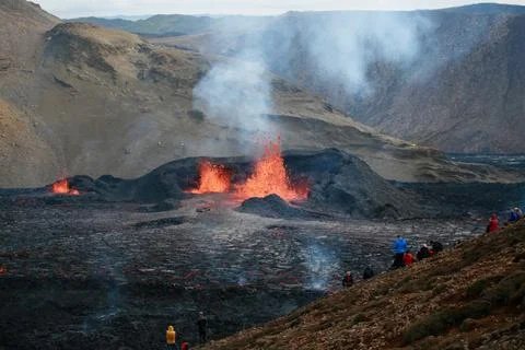 Fagradalsfjall volcano Foto stock