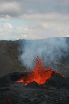 Fagradalsfjall volcano Stock Photos