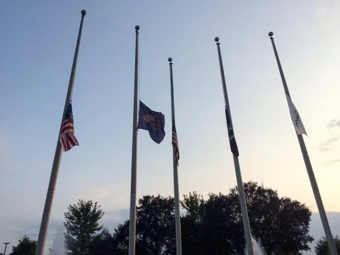 Fags at half staff Stock Photos
