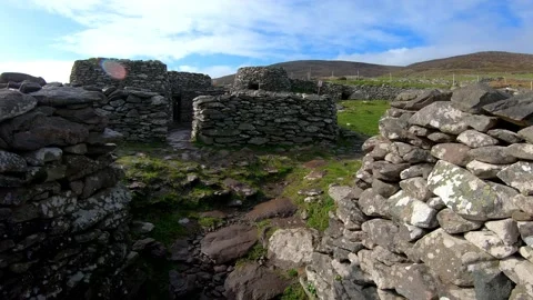 The Fahan Beehive Huts On The Dingle Peninsula In Ireland Stock Footage 159191342