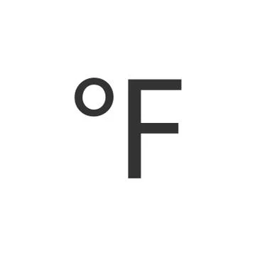 Fahrenheit icon flat Stock Illustration
