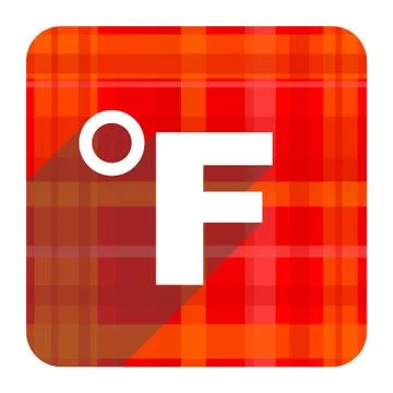 Fahrenheit red flat icon isolated. Stock Illustration