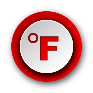 Fahrenheit red modern web icon on white background. Illustrazione stock