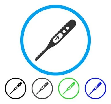 Fahrenheit Thermometer Rounded Vector Icon Stock Illustration