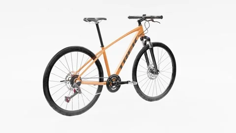 Fahrrad oder Mountainbike dreht sich vor weißem Hintergrund Vidéo 165051849