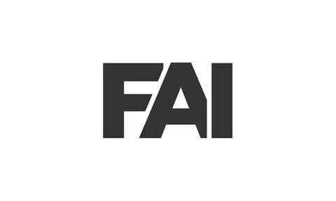 FAI logo design template with strong and modern bold text. Initial based ve.. 스톡 일러스트