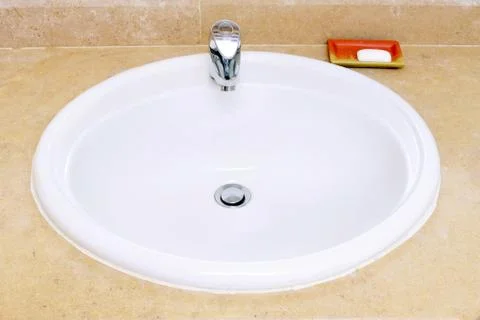 Faience sink . Stock Photos