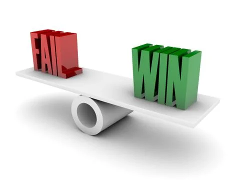 Fail and Win opposition. Concept 3D illustration. Stock Illustration