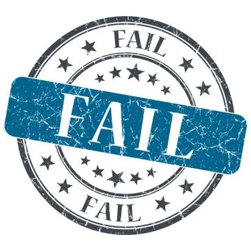 Fail blue grunge round stamp on white background Illustrazione stock