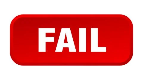 Fail button. fail square 3d push button Illustrazione stock