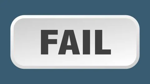 Fail button. fail square 3d push button 스톡 일러스트