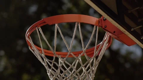 FAIL Close up Throw in a Basketball Hoop on street court Slow Motion. Ball Stock Footage 236690783