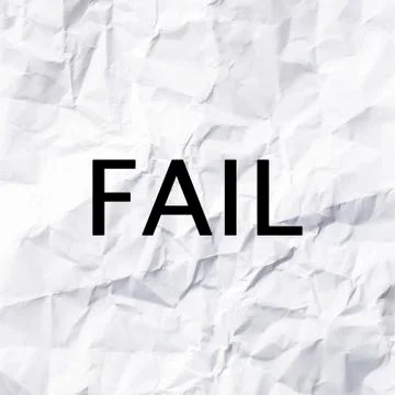 Fail concept on White paper texture and background. Stock Photos