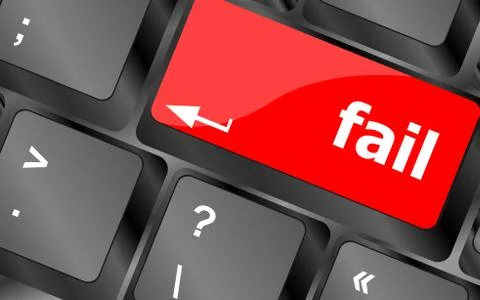 Fail concept with word on keyboard key Stock Illustration