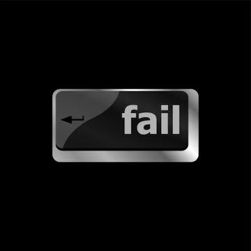 Fail concept with word on laptop computer key Illustrazione stock