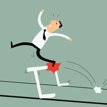 Fail to cross problem Stock Illustration