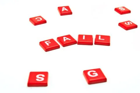 Fail crossword on white background Stock Photos