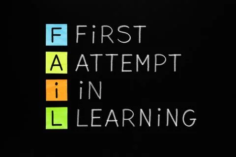 FAIL First Attempt In Learning 스톡 사진