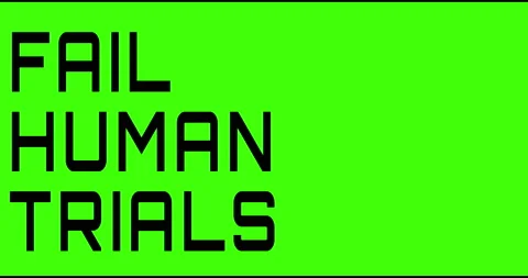 Fail human trials text green screen, masked glitched effect. Stock Footage 132621442