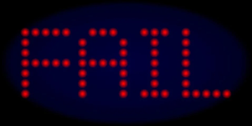 FAIL Led Style Caption with Glowing Dots Stock Illustration