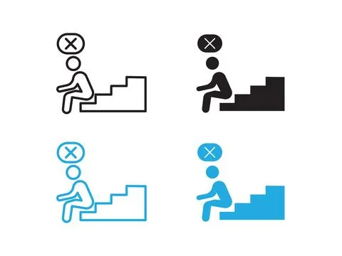 Fail or failure icon black and white vector outline sign Stock Illustration