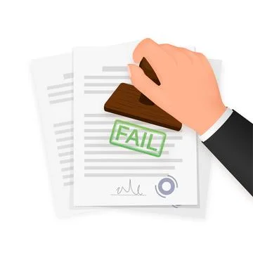 Fail red stamp on white background. White background. Vector illustration Stock Illustration