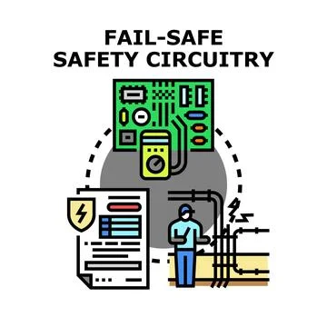 Fail safe safety circuitry design and electrical protection 스톡 일러스트