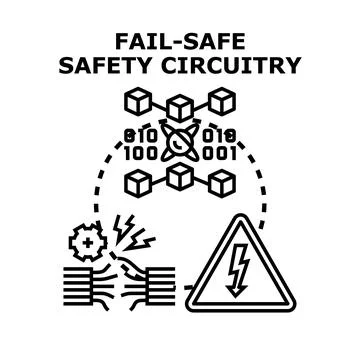 Fail safe safety circuitry protecting a system from electrical fault Stock Illustration
