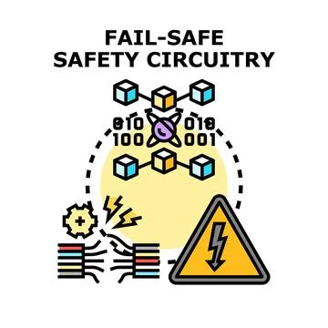 Fail safe safety circuitry protecting a system from electrical fault Illustrazione stock