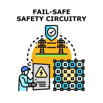 Fail safe safety circuitry providing electrical protection Illustrazione stock