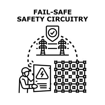 Fail safe safety circuitry providing electrical protection Stock Illustration