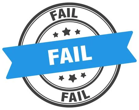 Fail stamp. fail label on transparent background. round sign Illustrazione stock