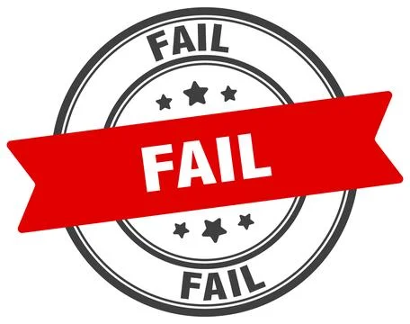 Fail stamp. fail label on transparent background. round sign Stock Illustration