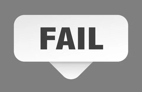 Fail sticker. fail sign isolated on gray background Illustrazione stock