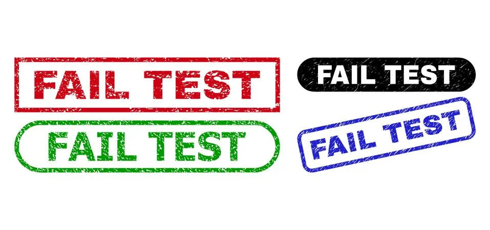FAIL TEST Rectangle Stamp Seals with Unclean Texture Illustrazione stock