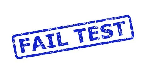 FAIL TEST Stamp with Unclean Texture and Rounded Rect Frame Illustrazione stock