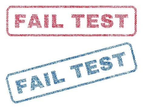 Fail Test Text Textile Seal Stamp Watermarks Stock Illustration